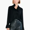 Best Sale NIC+ZOE Ruffled Up Top Black Onyx