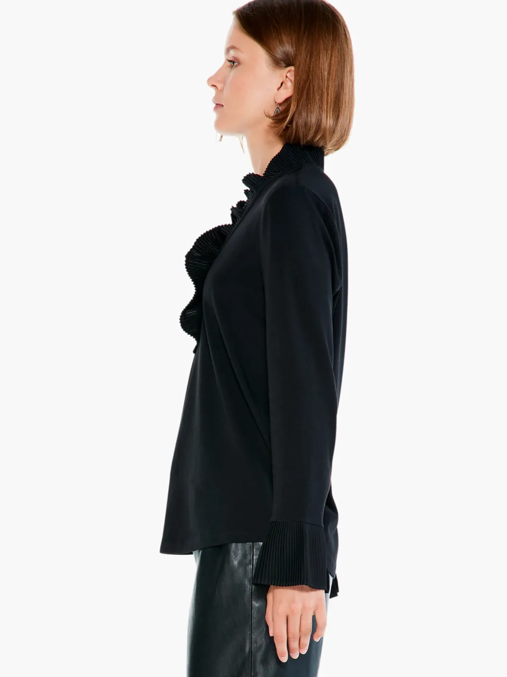 Best Sale NIC+ZOE Ruffled Up Top Black Onyx