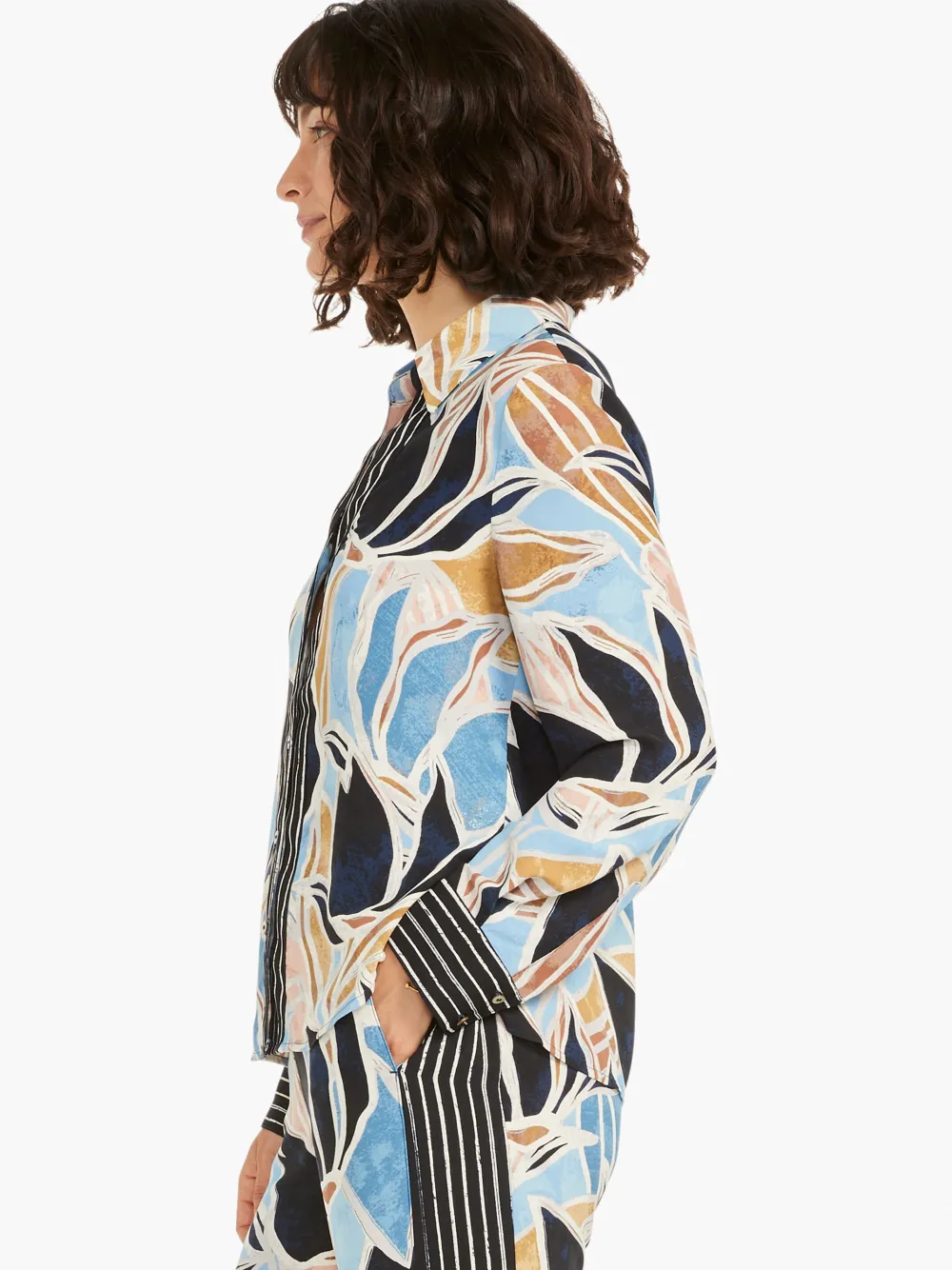 Sale NIC+ZOE Sapphire Shades Shirt Blue Multi