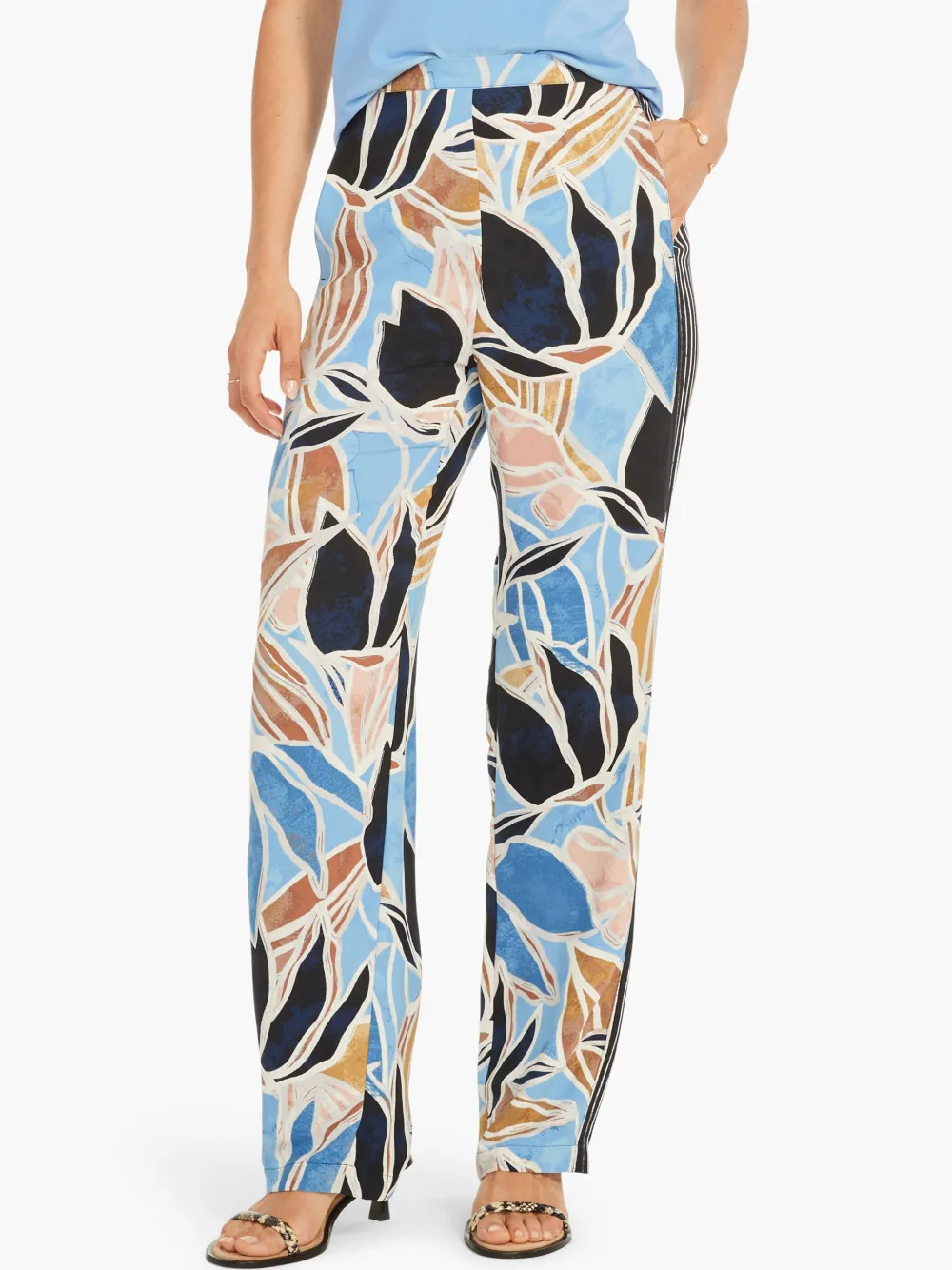Sale NIC+ZOE Sapphire Shades Wide-Leg Pant Blue Multi
