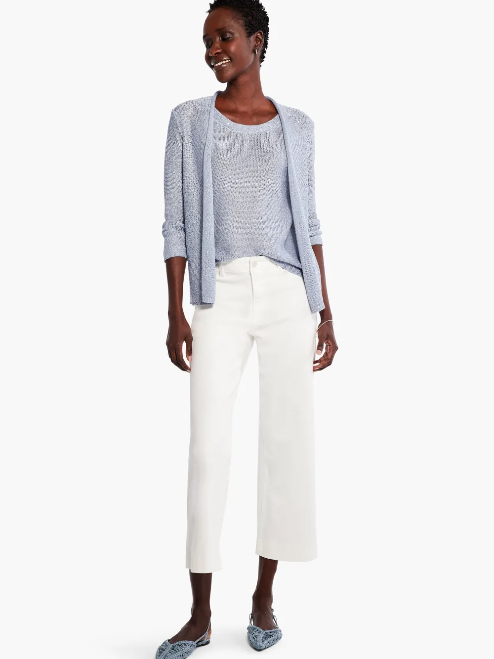 Best Sale NIC+ZOE Sequin Cardigan Blue Glacier