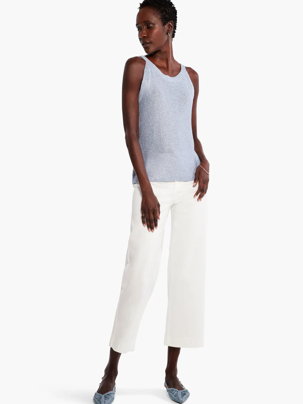 Shop NIC+ZOE Sequin Tank Blue Glacier