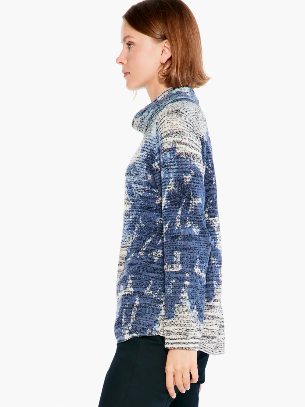 New NIC+ZOE Shadow Mix Sweater Blue Multi
