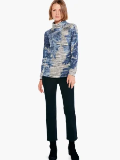 New NIC+ZOE Shadow Mix Sweater Blue Multi