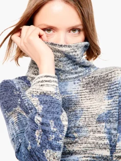 New NIC+ZOE Shadow Mix Sweater Blue Multi