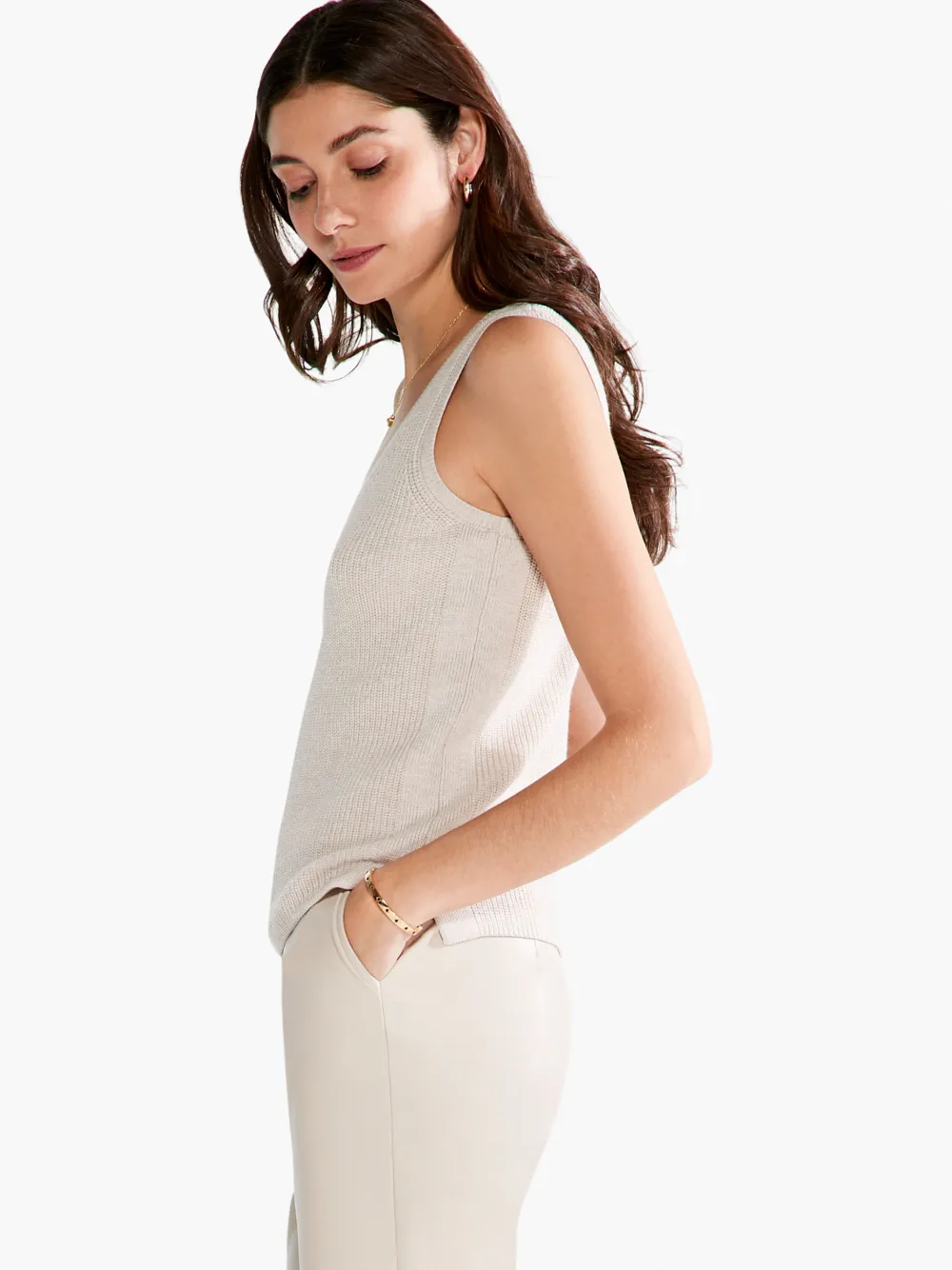 Best NIC+ZOE Shaker Knit Tank Canvas