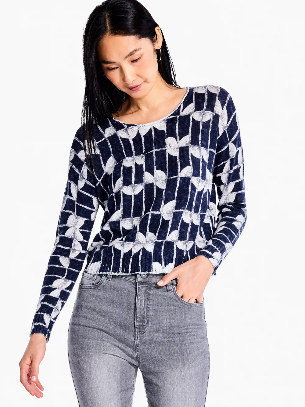 Best Sale NIC+ZOE Shape Shift Sweater Indigo Multi