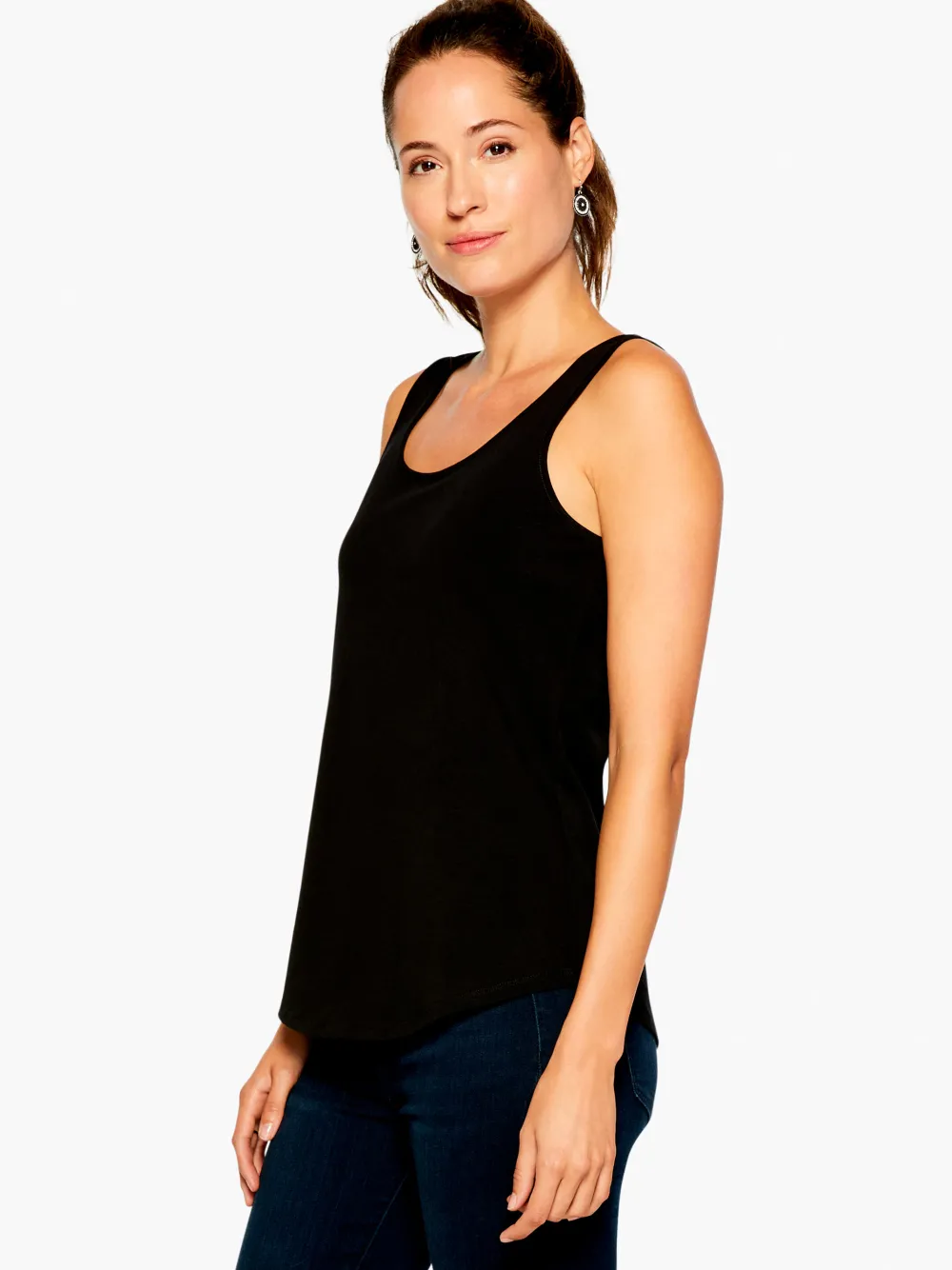 Best NIC+ZOE Shirt Tail Perfect Tank Black Onyx