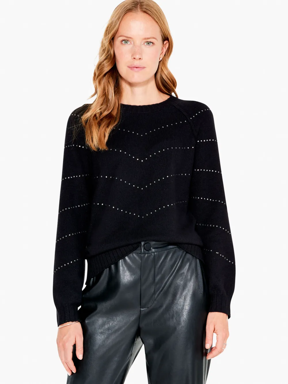 Best Sale NIC+ZOE Shooting Stars Sweater Black Onyx