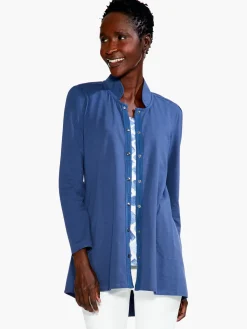 Best Sale NIC+ZOE Snap Up Perfect Jacket Harbor Blue