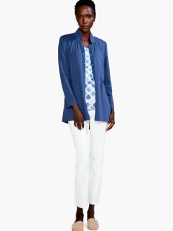 Best Sale NIC+ZOE Snap Up Perfect Jacket Harbor Blue