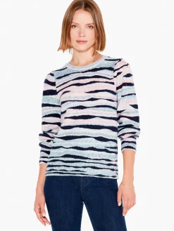 Flash Sale NIC+ZOE Snowed In Sweater Blue Multi