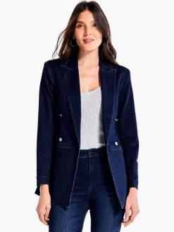 Outlet NIC+ZOE Soft As Butter Denim Blazer Twilight