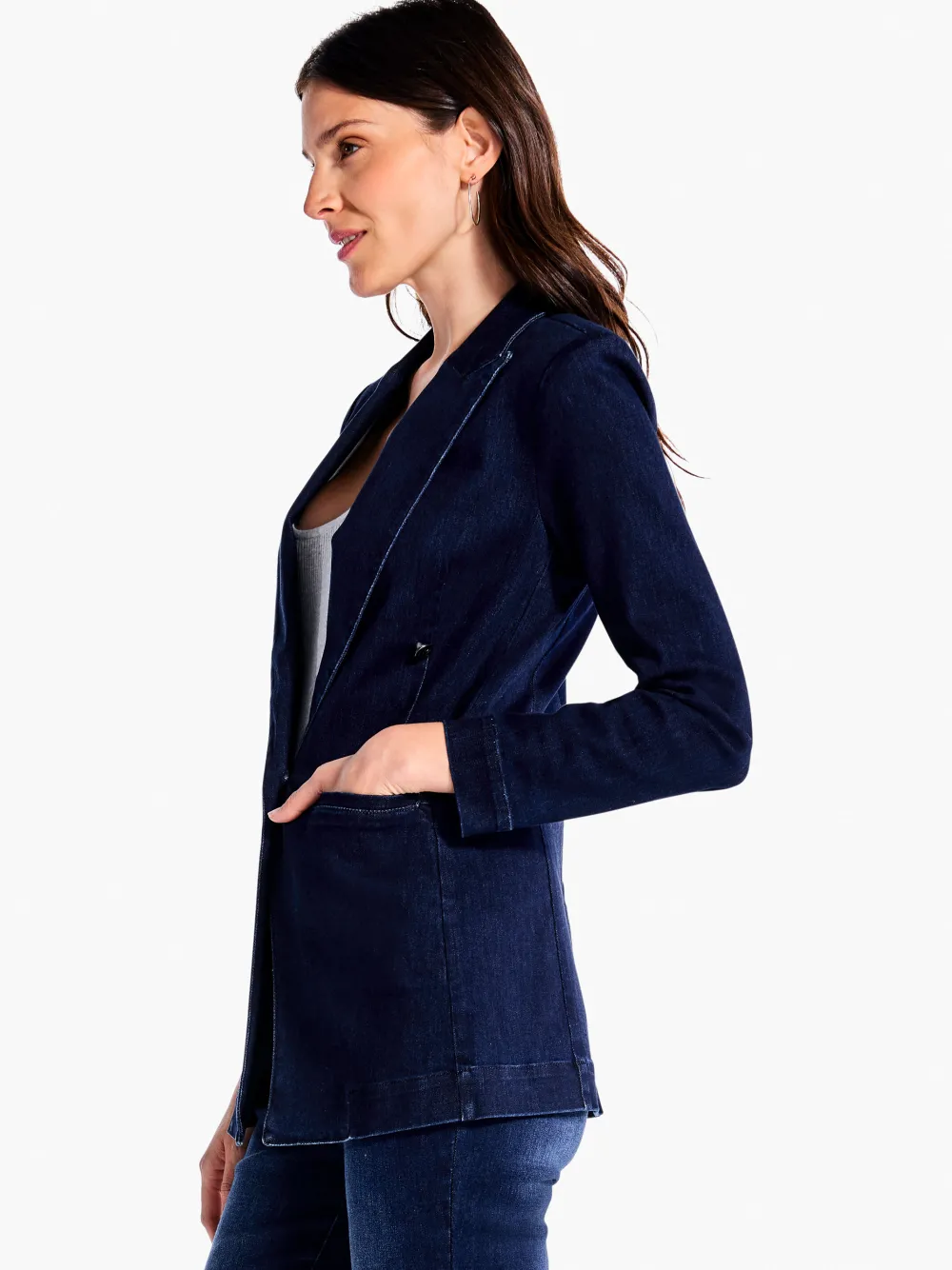 Outlet NIC+ZOE Soft As Butter Denim Blazer Twilight
