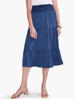 New NIC+ZOE Soft Drape Tiered Skirt Deep Ocean