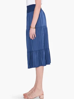 New NIC+ZOE Soft Drape Tiered Skirt Deep Ocean