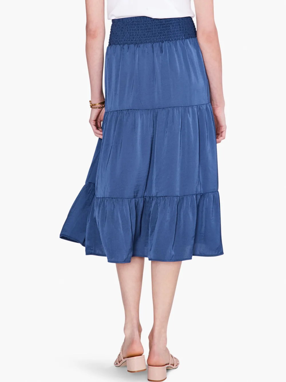 New NIC+ZOE Soft Drape Tiered Skirt Deep Ocean