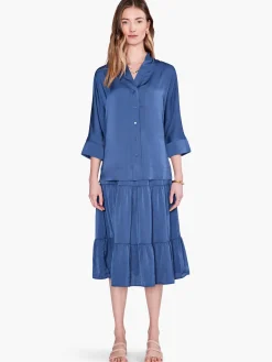 Store NIC+ZOE Soft Drape Town Shirt Deep Ocean