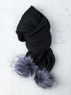 Cheap NIC+ZOE Soft Rib Slouchy Scarf By Hat Attack Black
