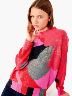 Cheap NIC+ZOE Soft Sparkles Sweater Grey Multi