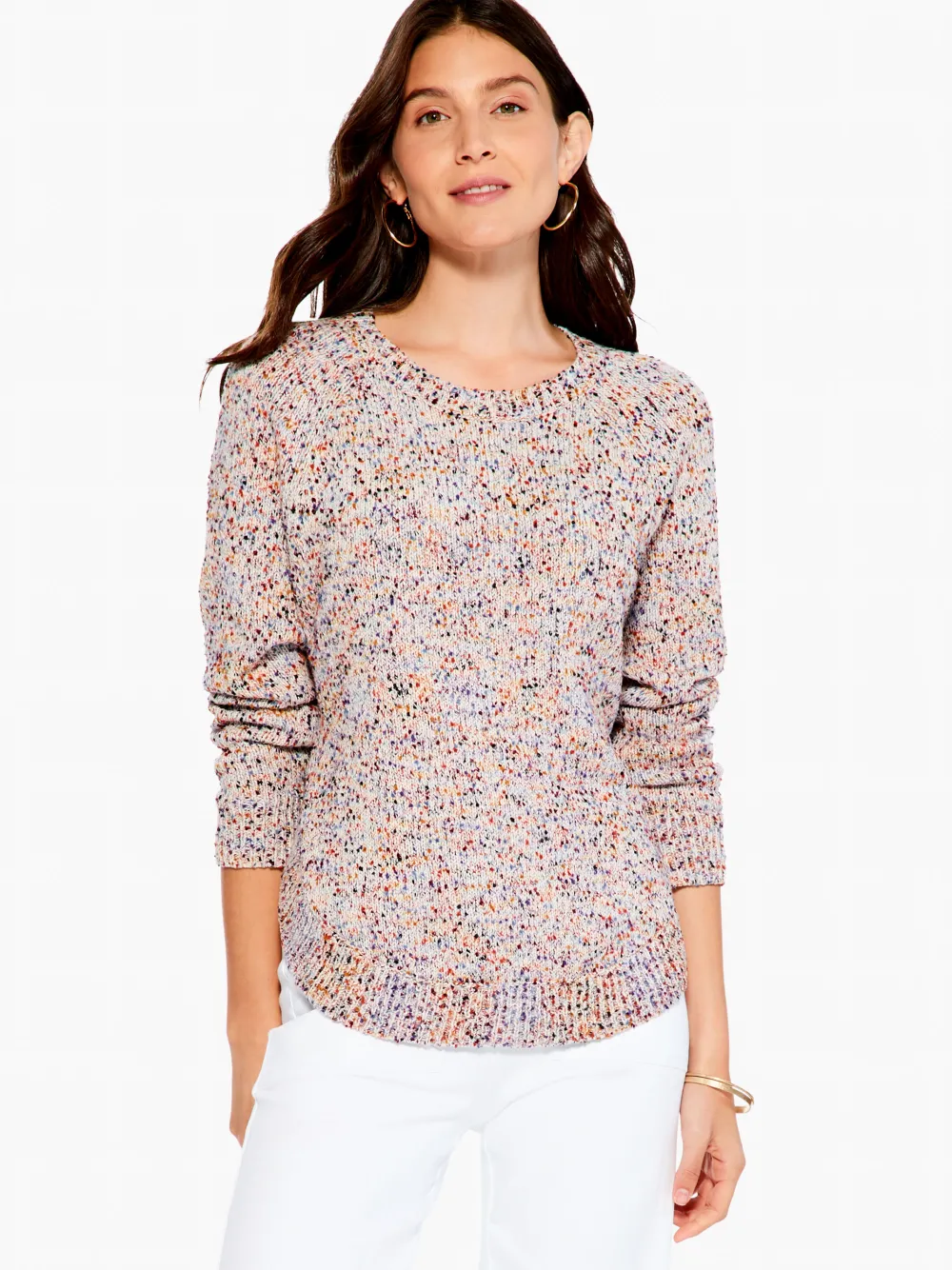 Flash Sale NIC+ZOE Speckled Sunrise Sweater Cream Multi