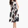 Online NIC+ZOE Stamped Flowers Shirt Dress Black Multi