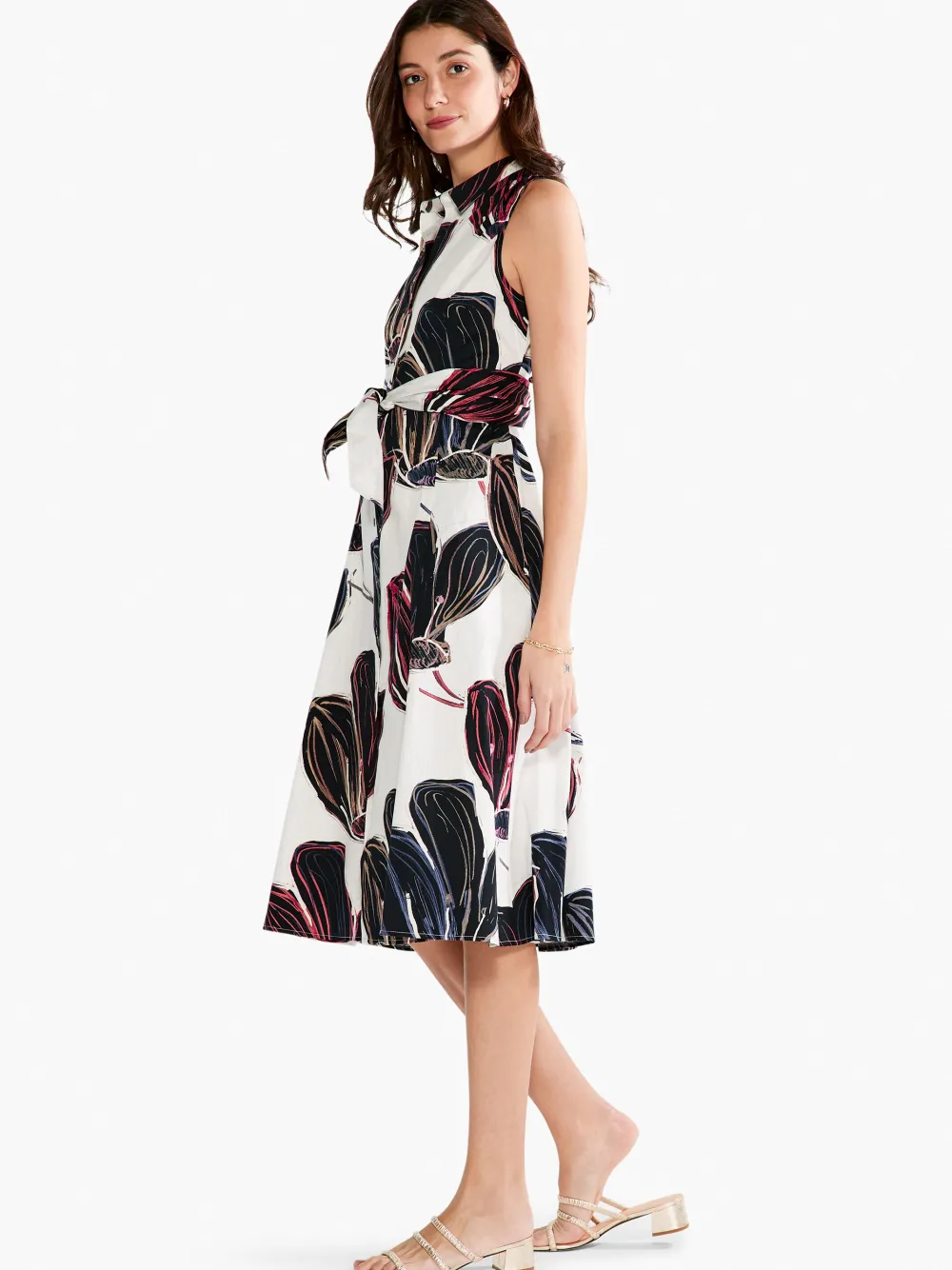 Online NIC+ZOE Stamped Flowers Shirt Dress Black Multi