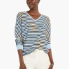 Cheap NIC+ZOE Stamped Stripes Sweater Blue Multi