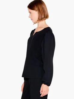 Cheap NIC+ZOE Statement Sleeve Top Black Onyx