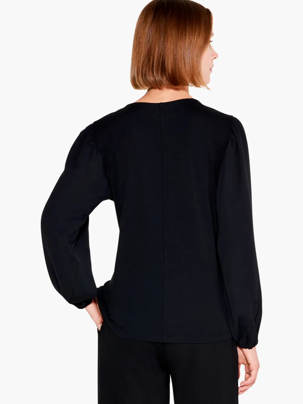 Store NIC+ZOE Statement Sleeve Top Black Onyx