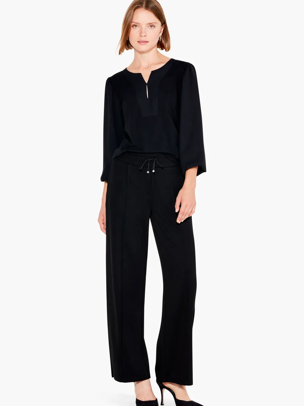 Cheap NIC+ZOE Statement Sleeve Top Black Onyx