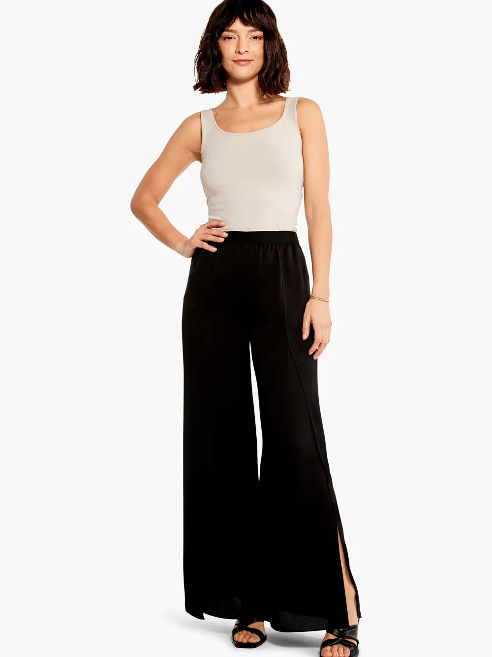 Flash Sale NIC+ZOE Statement Wide-Leg Pant Black Onyx