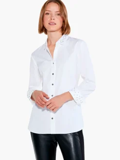 Discount NIC+ZOE Subtle Sparkle Shirt Paper White