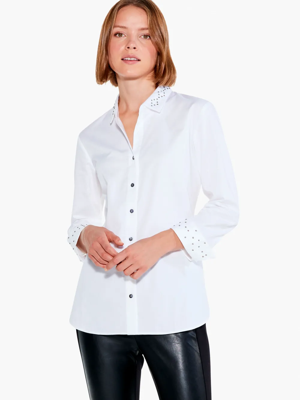 Discount NIC+ZOE Subtle Sparkle Shirt Paper White