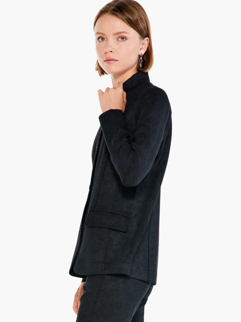 Outlet NIC+ZOE Sueded Foil Blazer Black Onyx
