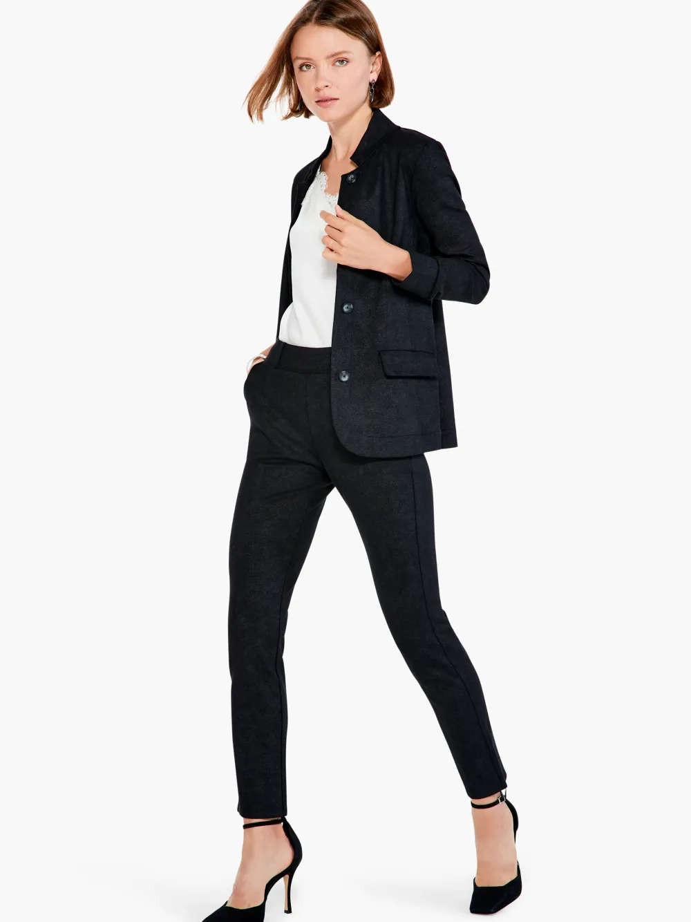 Outlet NIC+ZOE Sueded Foil Blazer Black Onyx