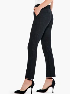 Shop NIC+ZOE Sueded Foil Slim Trouser Black Onyx