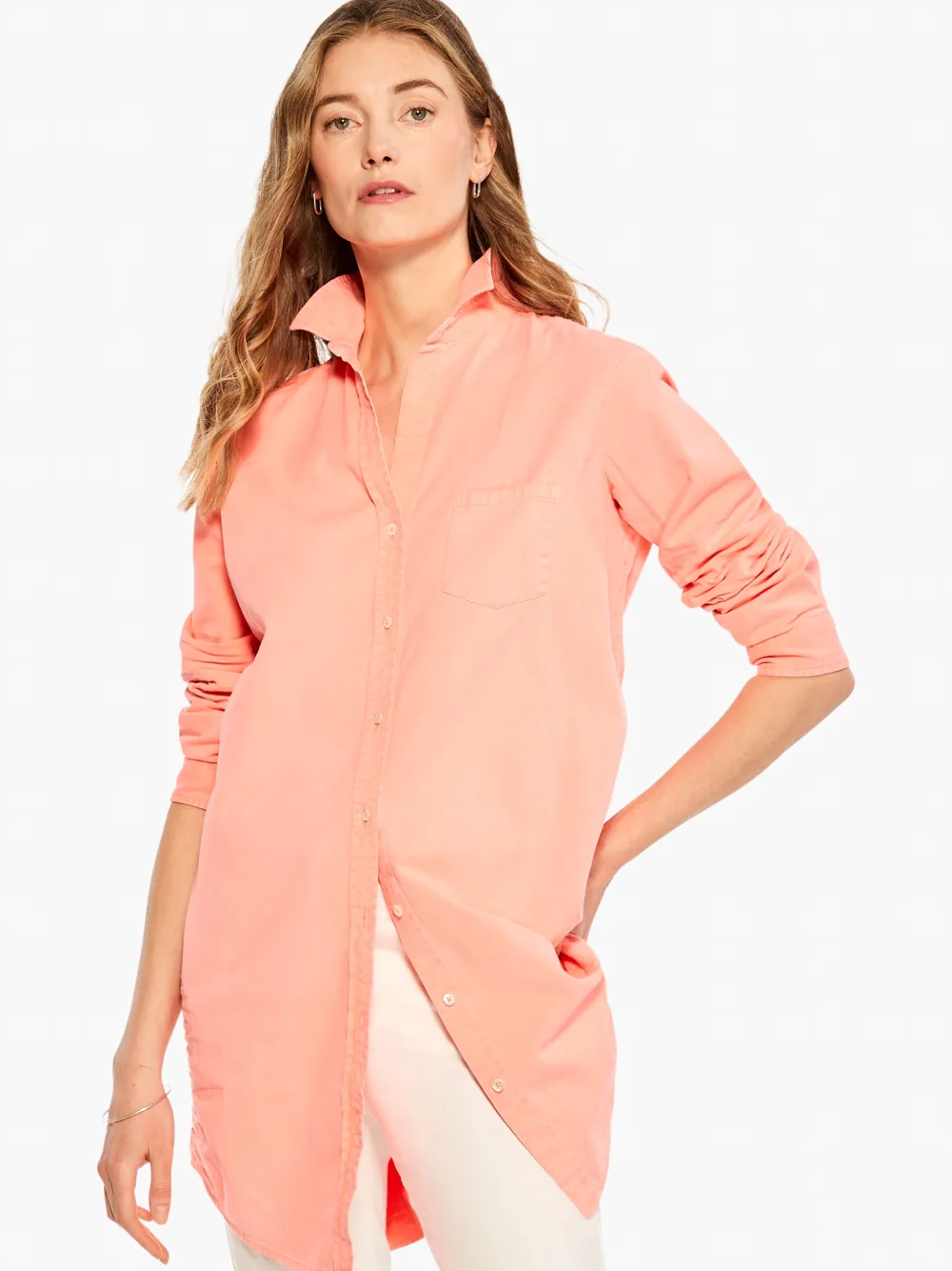 Discount NIC+ZOE Summer Day Shirt Electric Coral