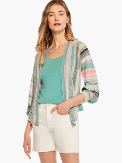 Fashion NIC+ZOE Summer Spacedye Cardigan Aqua Multi