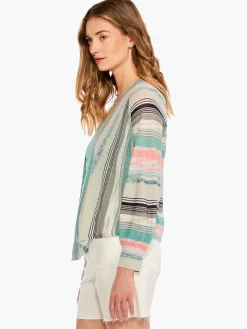 Fashion NIC+ZOE Summer Spacedye Cardigan Aqua Multi