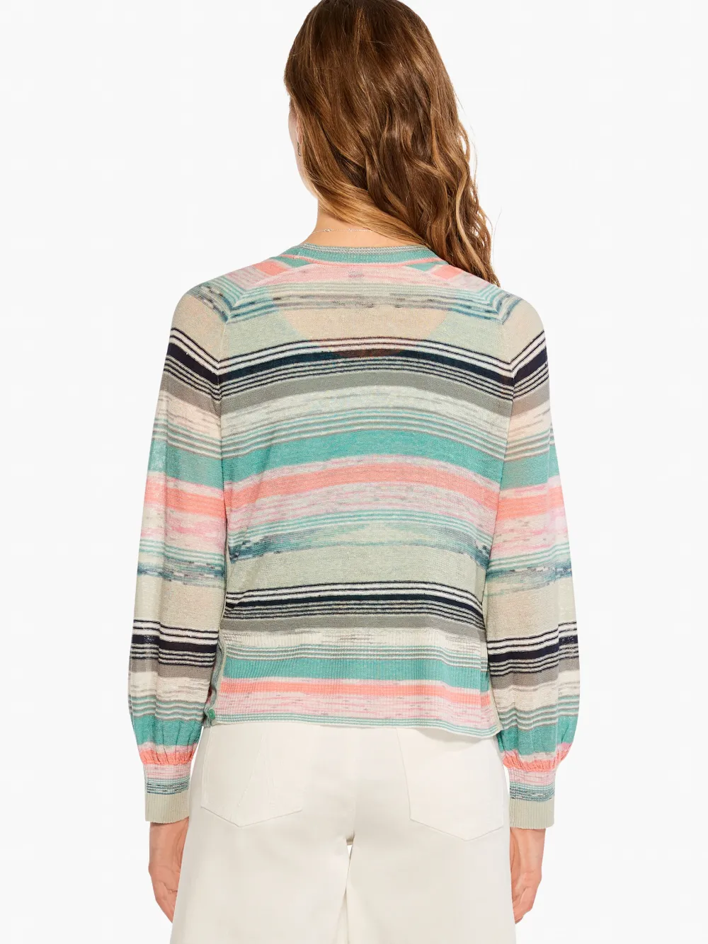 Fashion NIC+ZOE Summer Spacedye Cardigan Aqua Multi