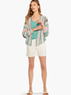 Fashion NIC+ZOE Summer Spacedye Cardigan Aqua Multi