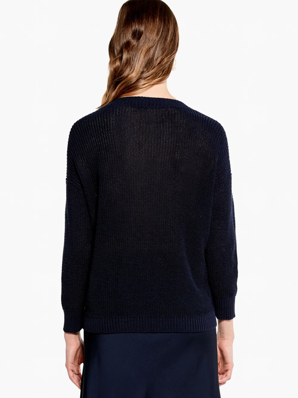 Outlet NIC+ZOE Summer Split Neck Sweater Dark Indigo