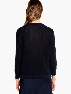 Shop NIC+ZOE Summer Split Neck Sweater Dark Indigo