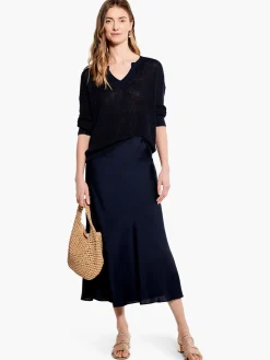 Shop NIC+ZOE Summer Split Neck Sweater Dark Indigo