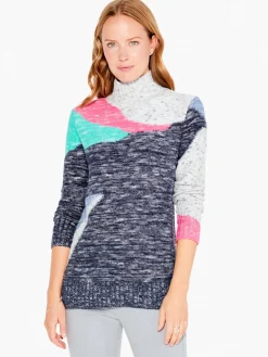 Best NIC+ZOE Sun Turn Mix Sweater Blue Multi