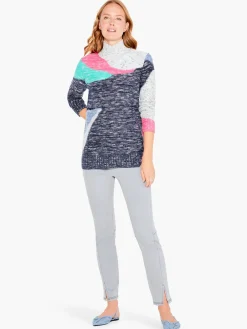 Best NIC+ZOE Sun Turn Mix Sweater Blue Multi