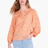 Best NIC+ZOE Swan Rays Top Orange Multi