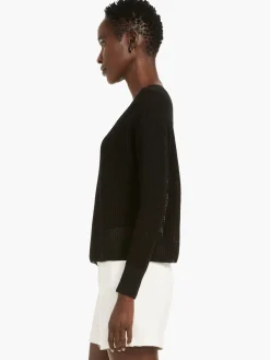 Store NIC+ZOE Textural V-Neck Summer Sweater Black Onyx