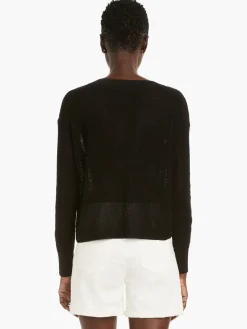 Store NIC+ZOE Textural V-Neck Summer Sweater Black Onyx